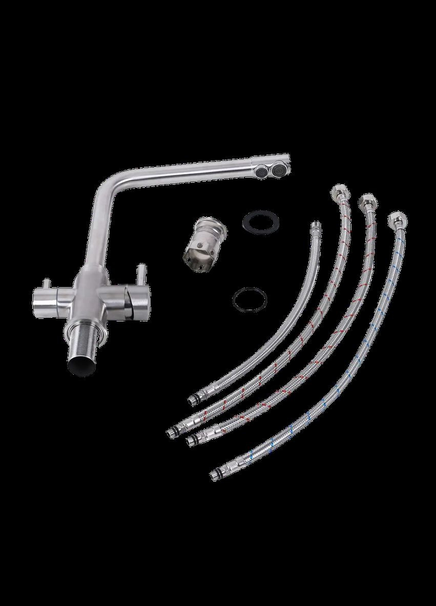 Набір кухонної мийки зі змішувачем Handmade 78*48 L Platinum (336937605)