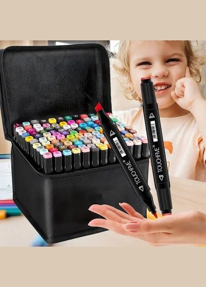 Великий набір 168 шт двосторонніх скетч маркерів для малювання та скетчингу Touch (303724674)
