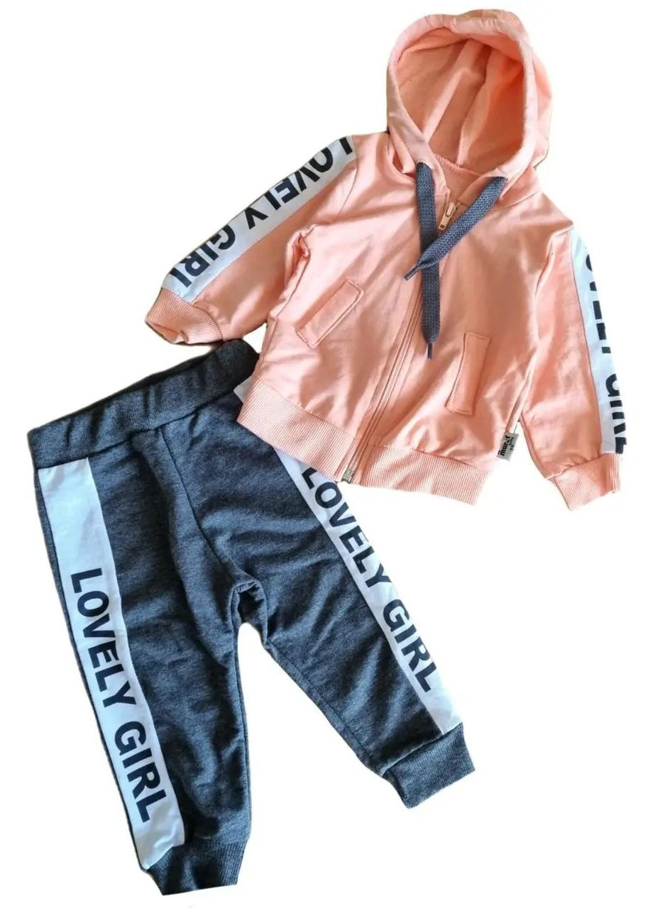 Спортивний костюм для дівчинки 74-92 см дитячий спортивний костюм для дівчинки Туреччина No Brand (336551643)