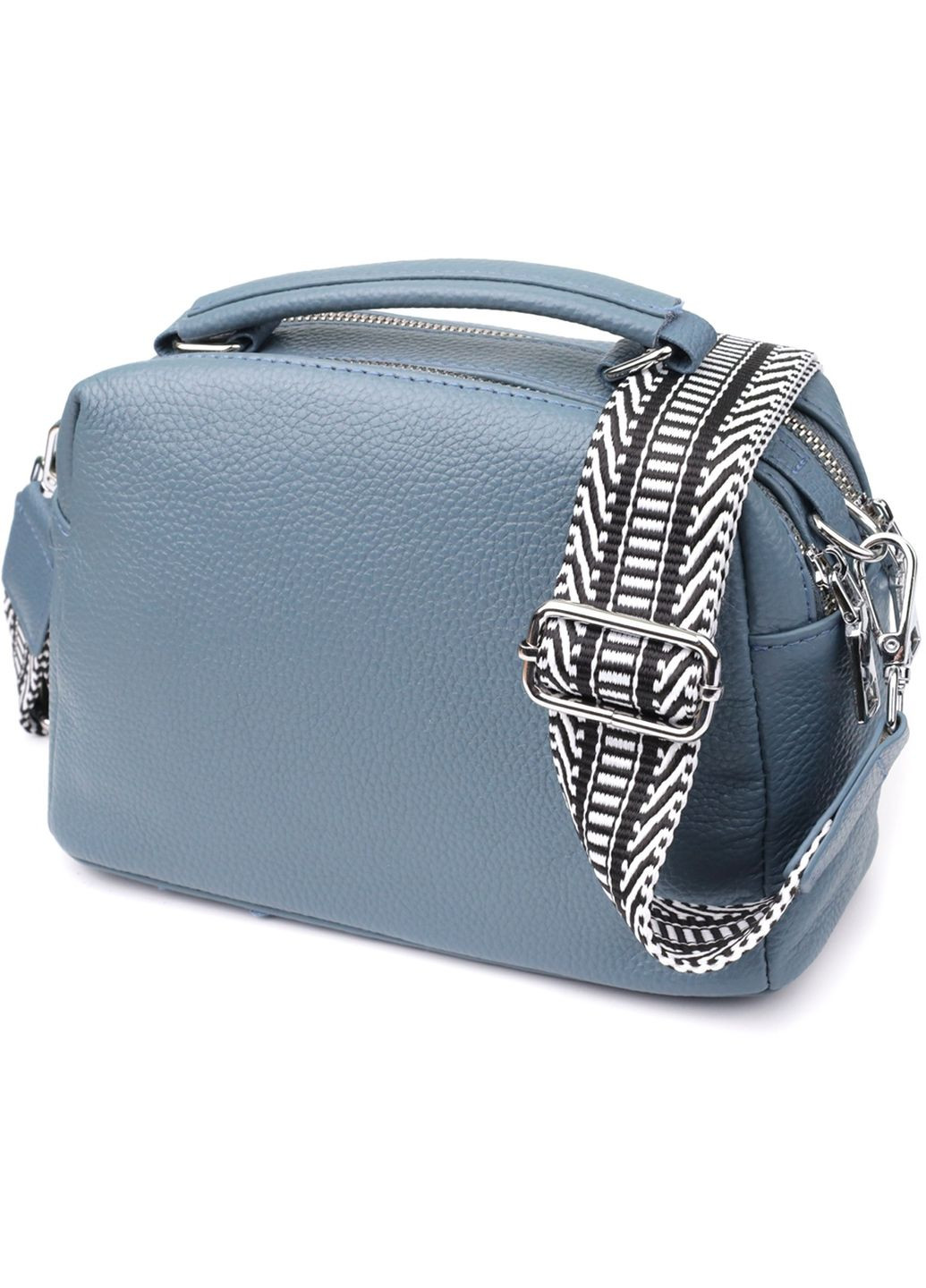 Сумка тоут через плечо женская из натуральной кожи средняя Голубой 38205 Vintage (355245236)