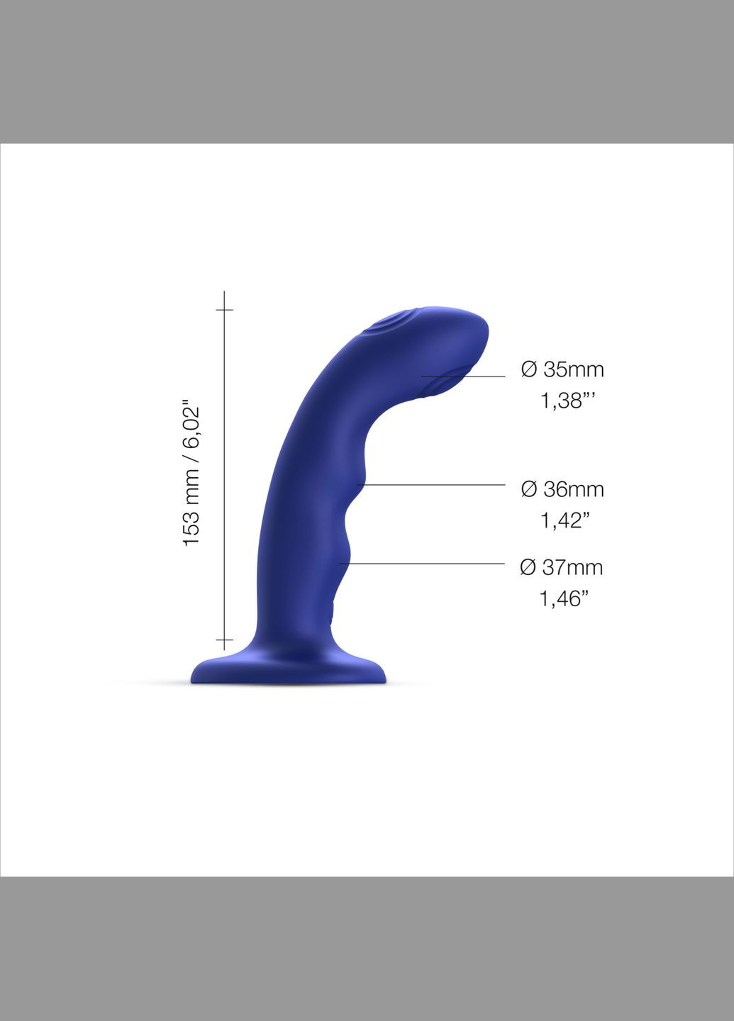 Насадка для страпона с двойной пульсацией точечной TAPPING DILDO WAVE – NIGHT BLUE Strap-On-Me (297202257)