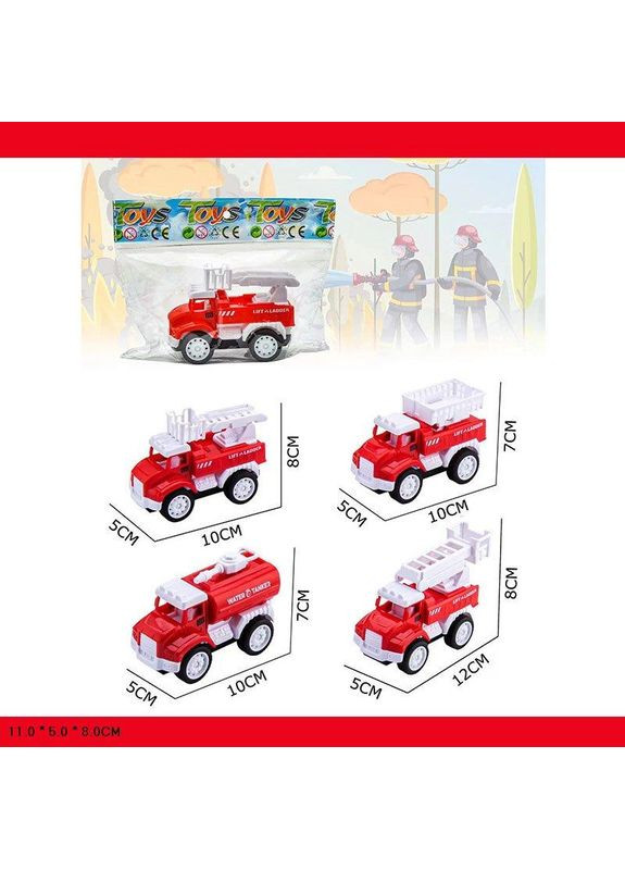 Игрушка машина пожарный грузовик BS4406 в ассортименте 4 вида, в пакете 11*5*8 см. No Brand (362428167)