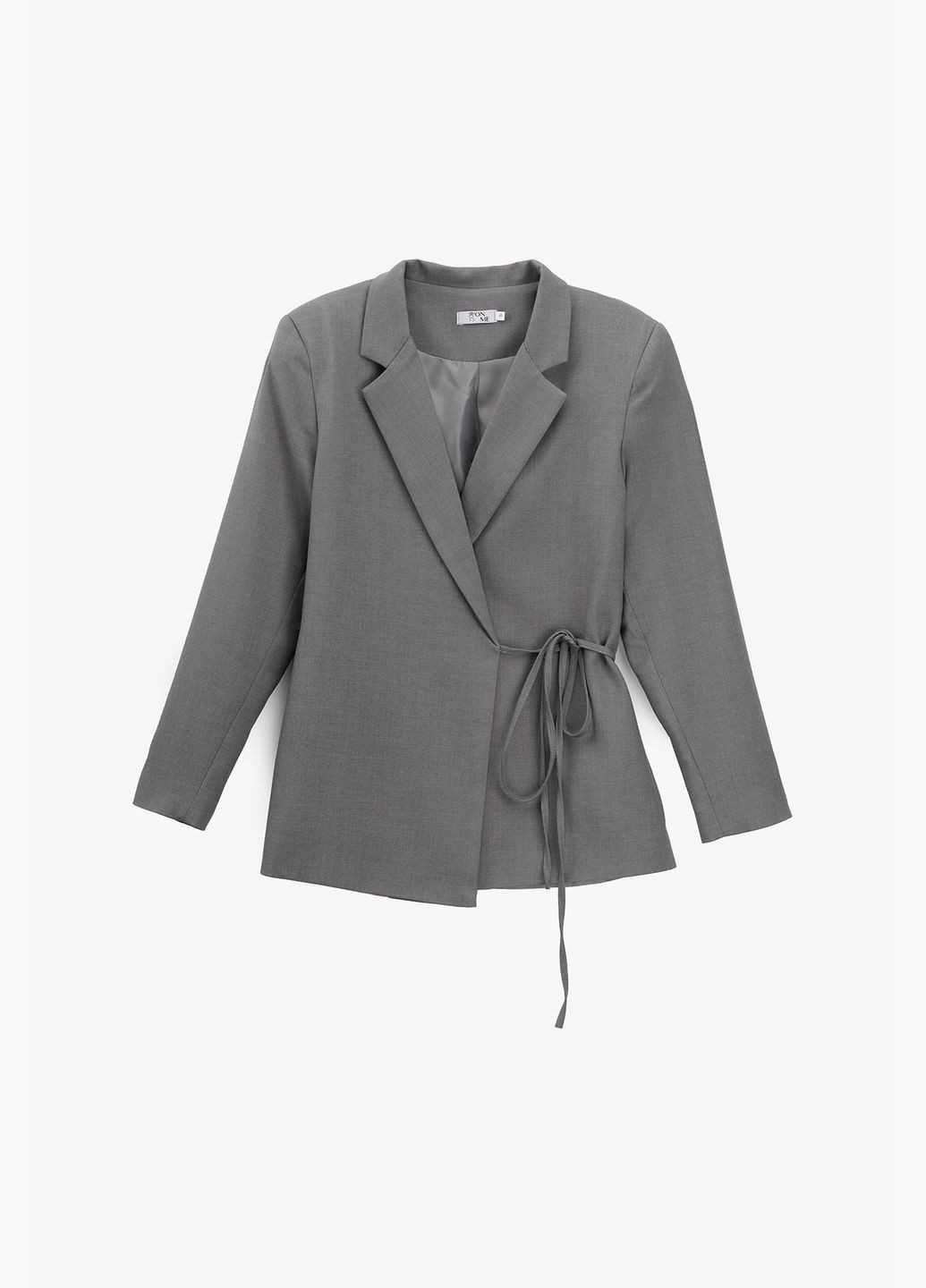 Серый женский пиджак однотонный женский 2501-k серый shop (2000990925619) On me однотонный - демисезонный