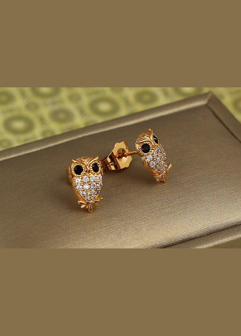 Серьги гвоздики совы 1,2 см золотистые Xuping Jewelry (316433206)