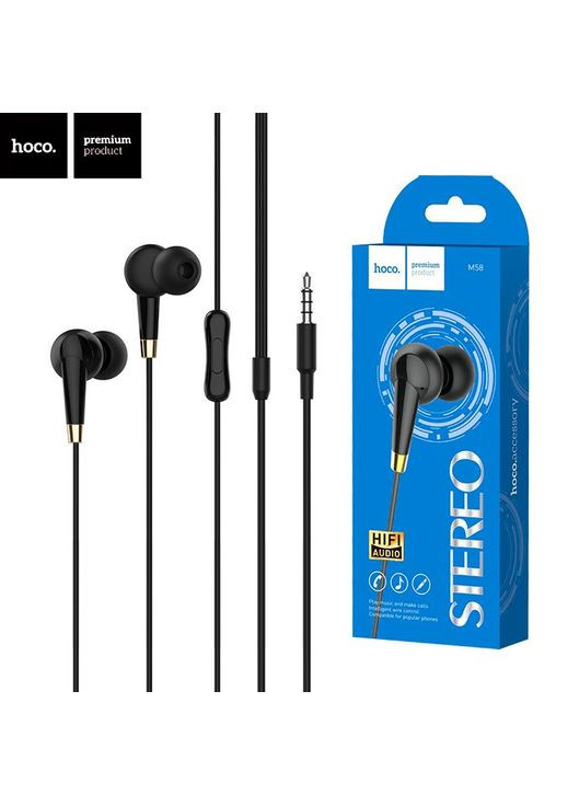 Наушники с микрофоном Hoco M58 черные No Brand (354706963)
