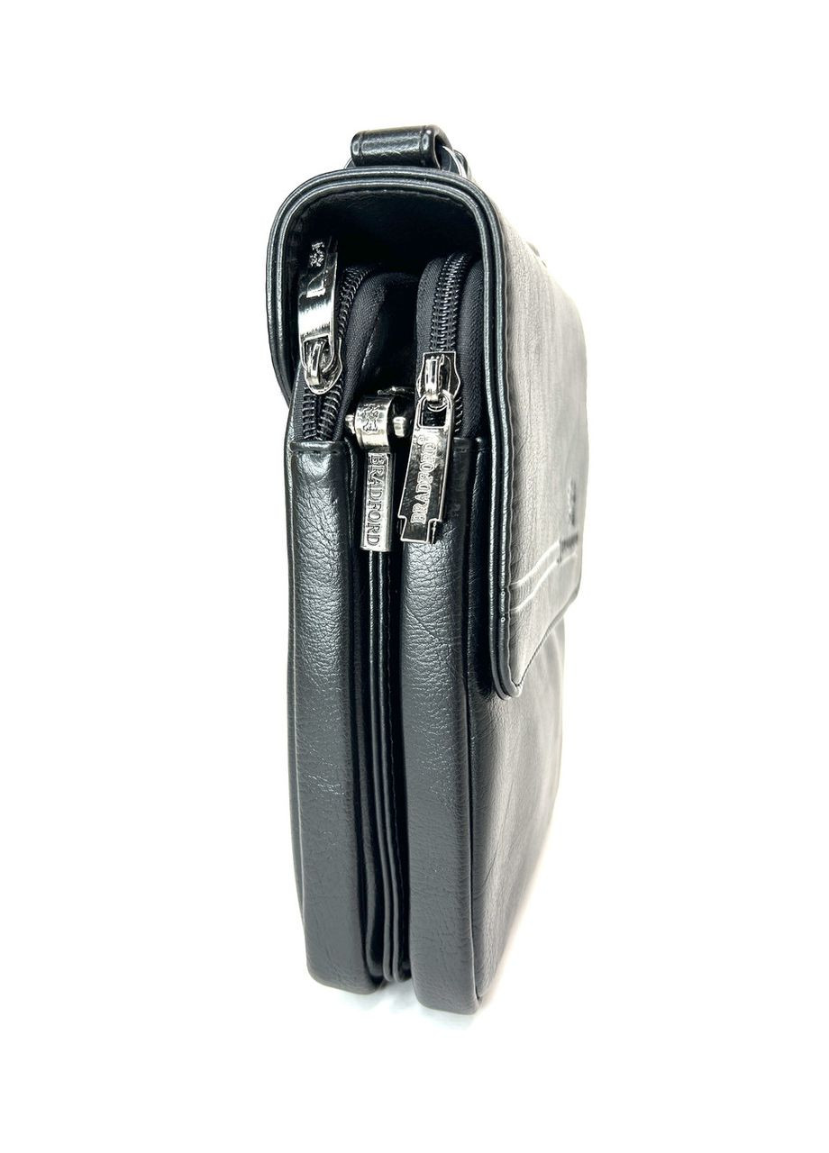Чоловіча сумка Bradford з еко-шкіри 98336-2 чорна 25х20х6 No Brand (371682376)