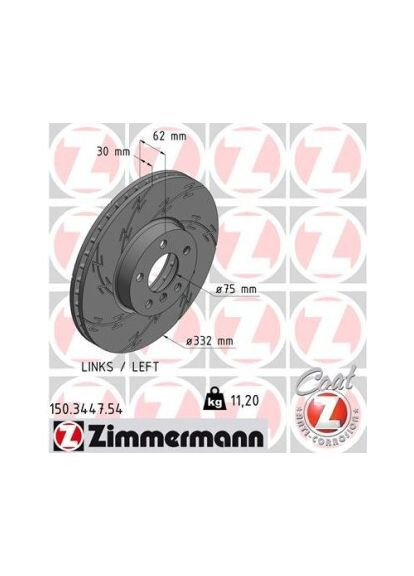 Гальмівний диск ZIMMERMANN (366192936)