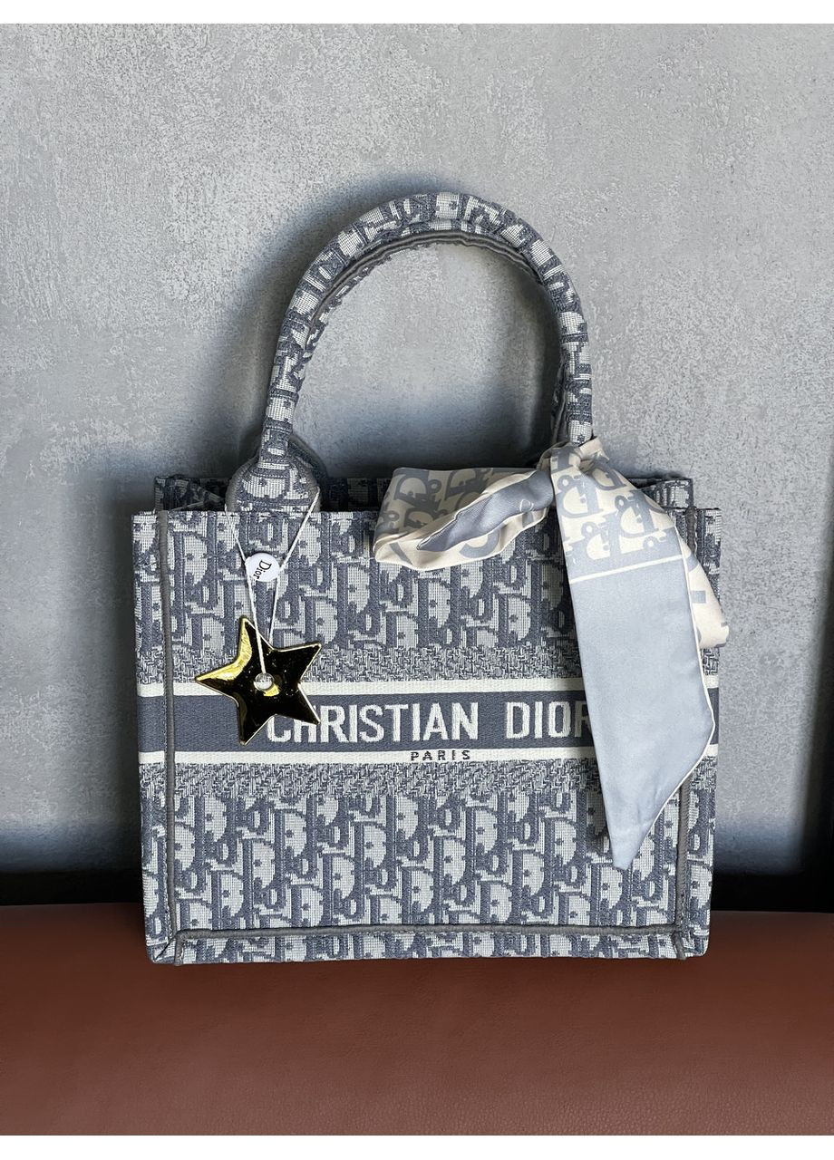 Сумка шопер текстиль шоппер Medium size світло сірий No Brand (369935725)