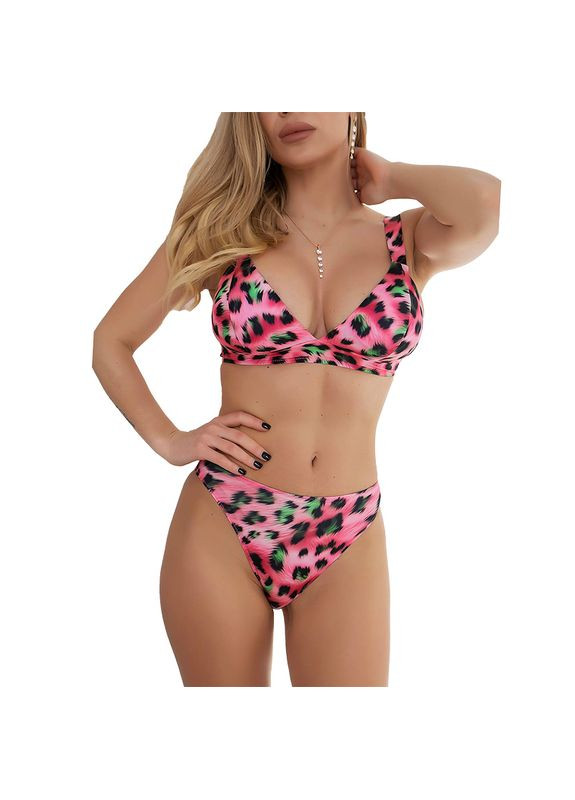 Комбинированный демисезонный комплект белья бюстгальтер и стринги set3u-p131-t розово-зеленый, (06399058) TOTALFIT