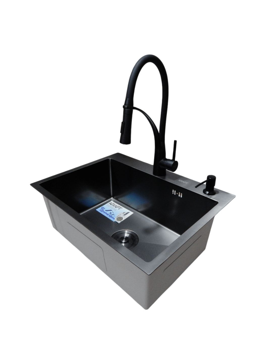 Кухонна мйка 4-в-1 (комплект) NANO BLACK PVD HS60*45 (3.0/1.0 мм) декор Kraft (361242223)