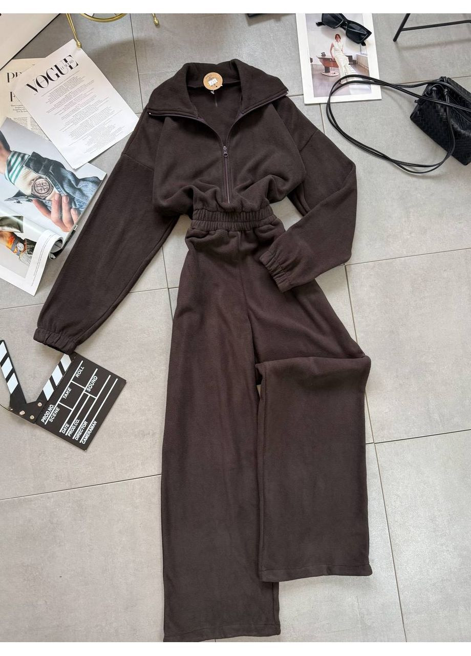 Комбінезон теплий флісовий Nositi комбінезон-брюки коричневий спортивний, повсякденний фліс