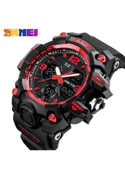 Часы 1155BRD Red | Спортивные мужские электронные часы с подсветкой и будильником Skmei (358651053)