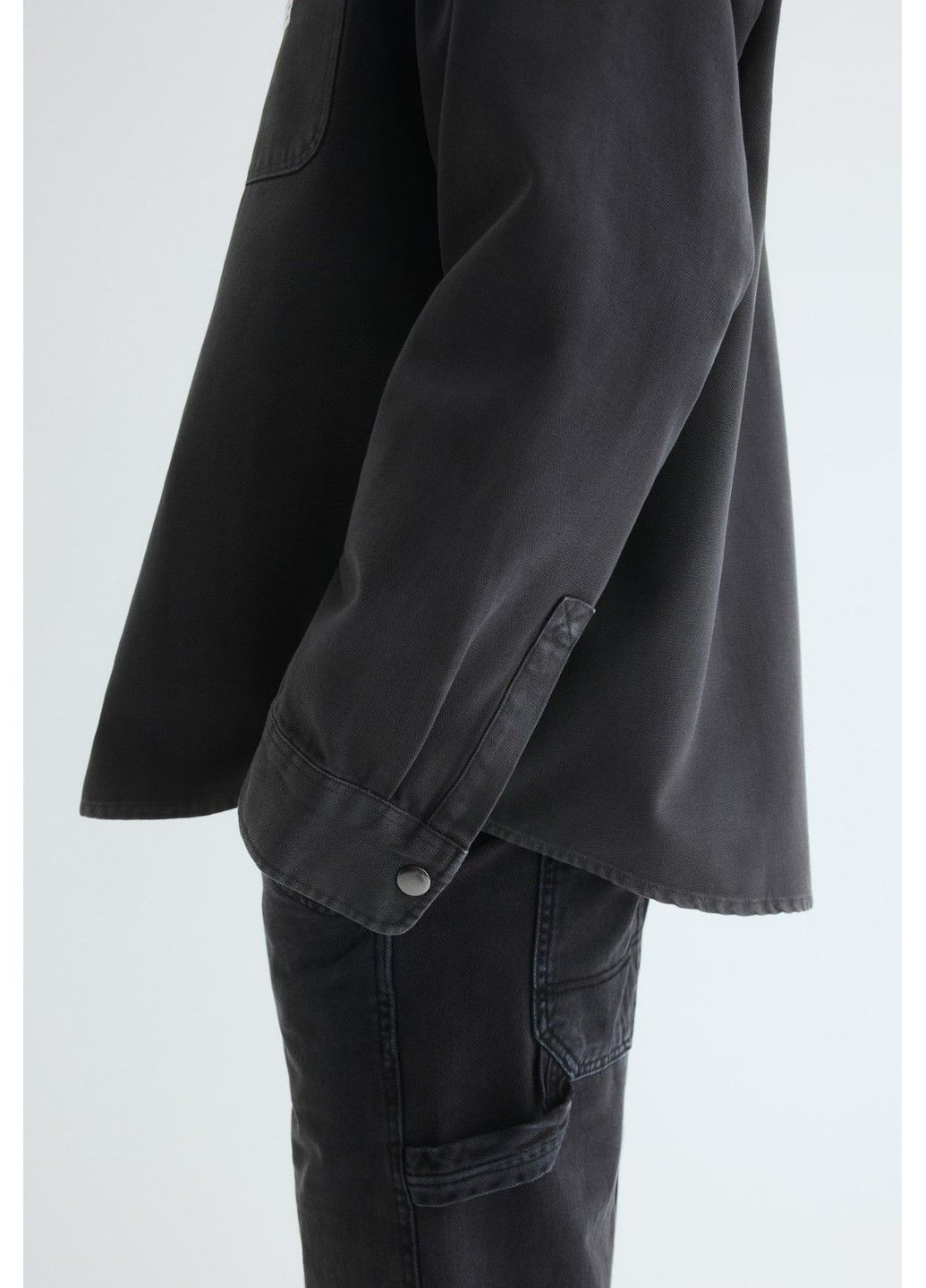 Чоловіча верхня сорочка оверсайз Н&М (58574) S Темно-сіра H&M (364358550)