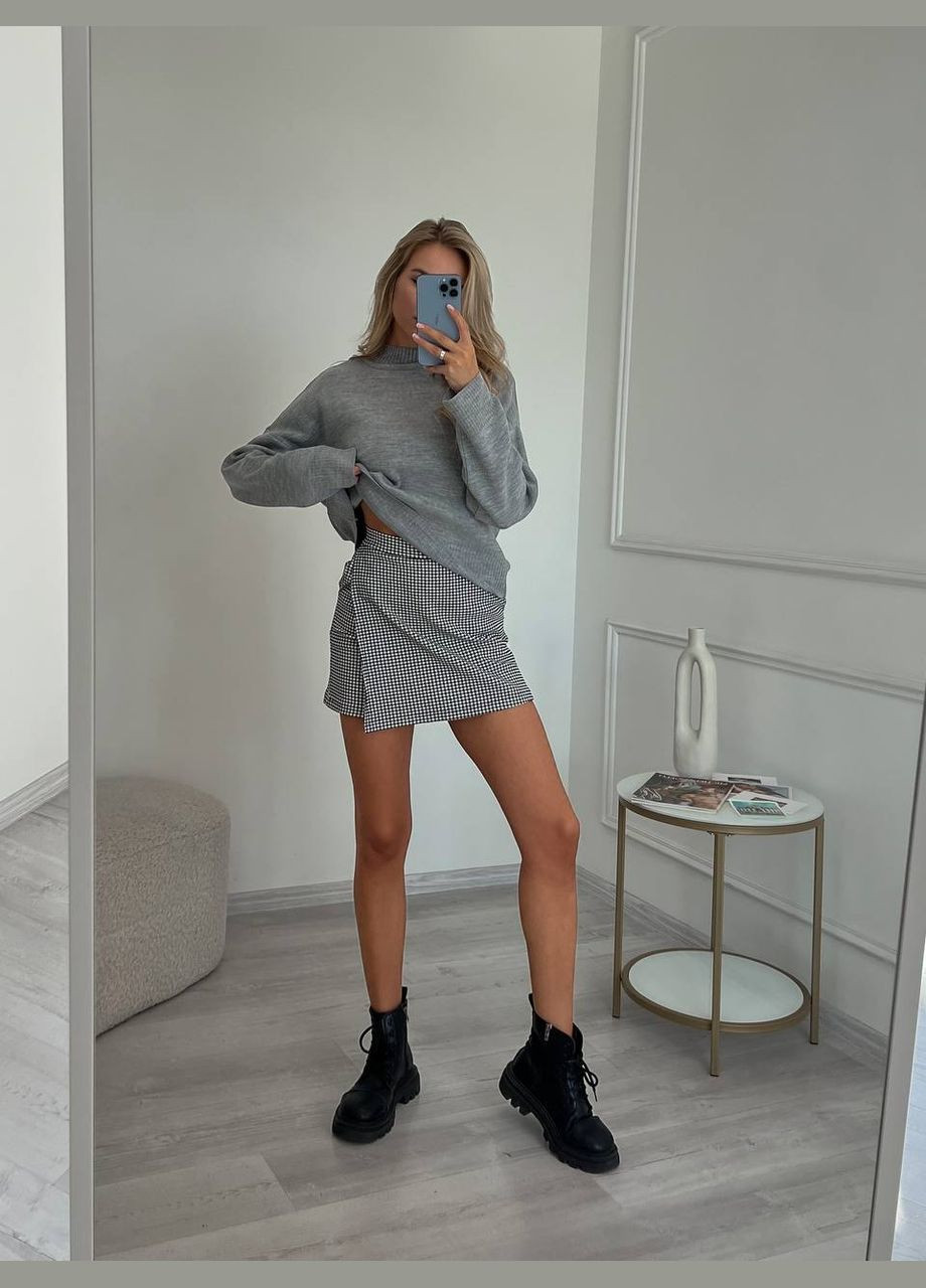 Черно-белая юбка-шорты Luna