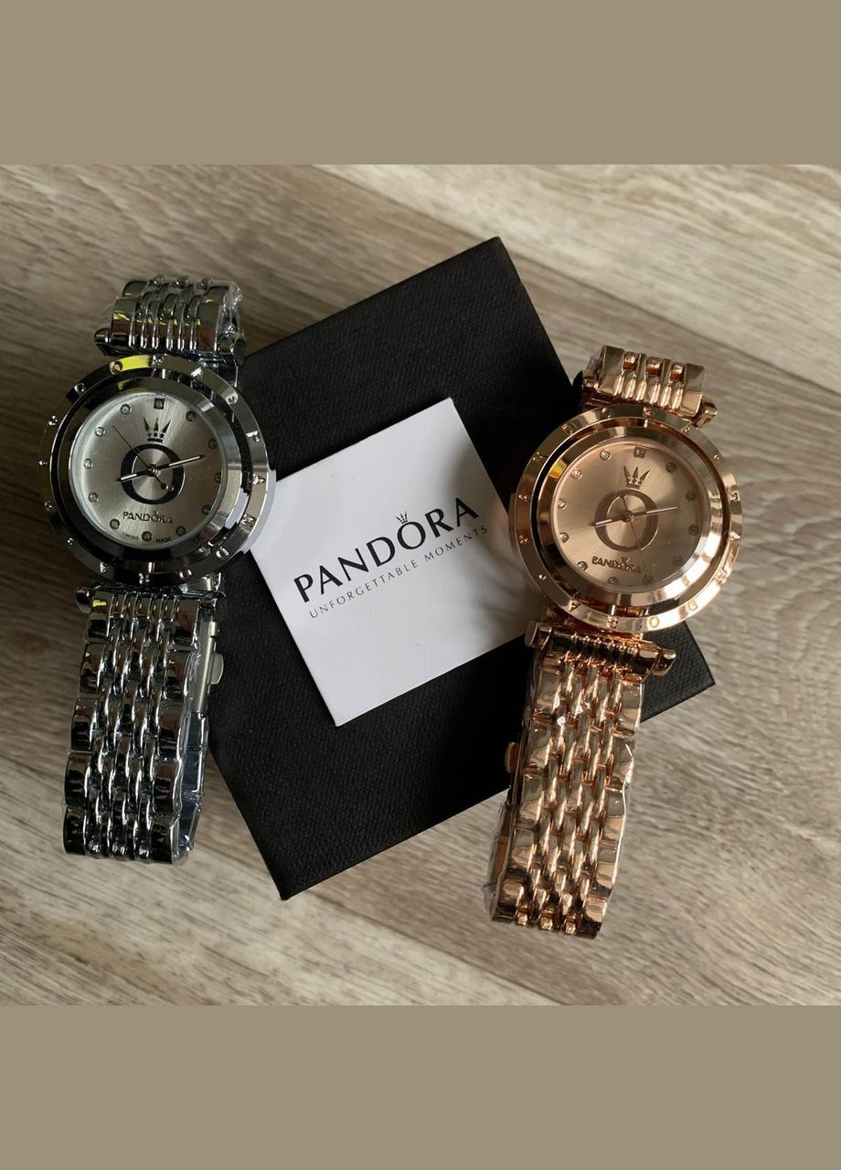 Жіночий годинник Pandora з металевим ремінцем і циферблатом, що обертається, сріблясто-рожевий (sku_506+К) No Brand (346078236)