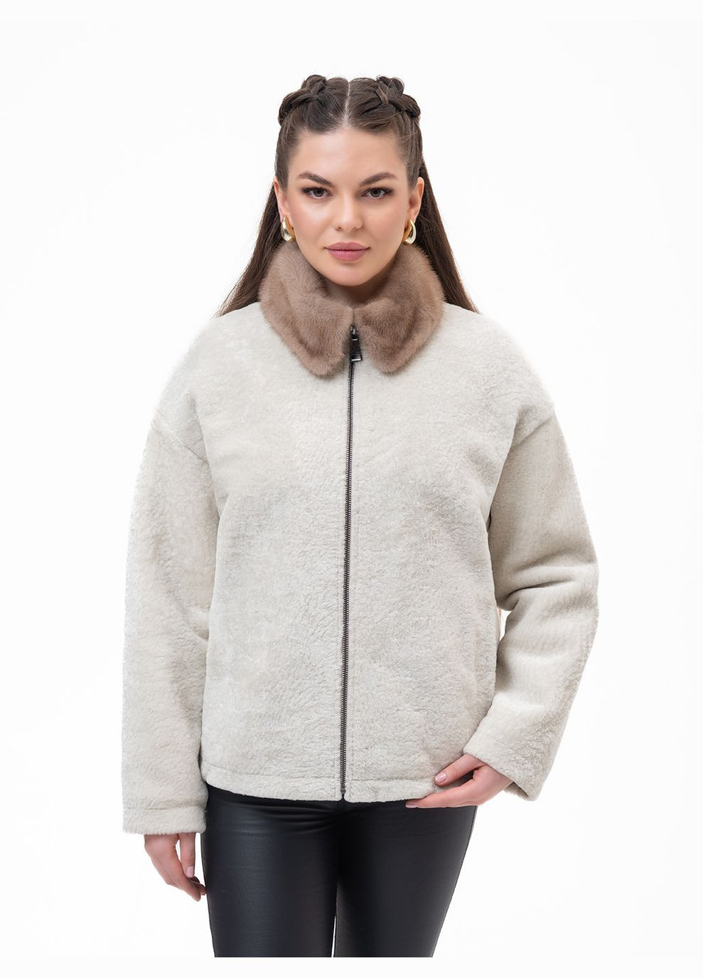 Жіноча шкіряна шуба зима Fabio Monti (317286548)