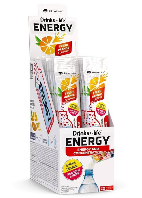 Olimp Nutrition Drinks for life ENERGY 20 х 4 g Orange Olimp Sport Nutrition (292285392)
