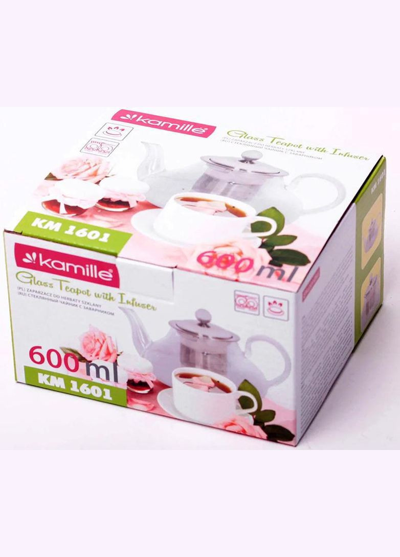 Чайник заварочный Ilasade 600мл стеклянный со съемным ситечком Kamille (330136935)