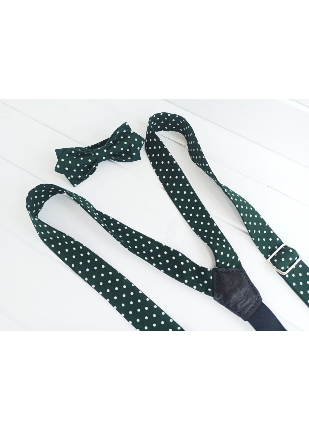 Зеленые подтяжки и бабочка в горошек Major Style (367982934)