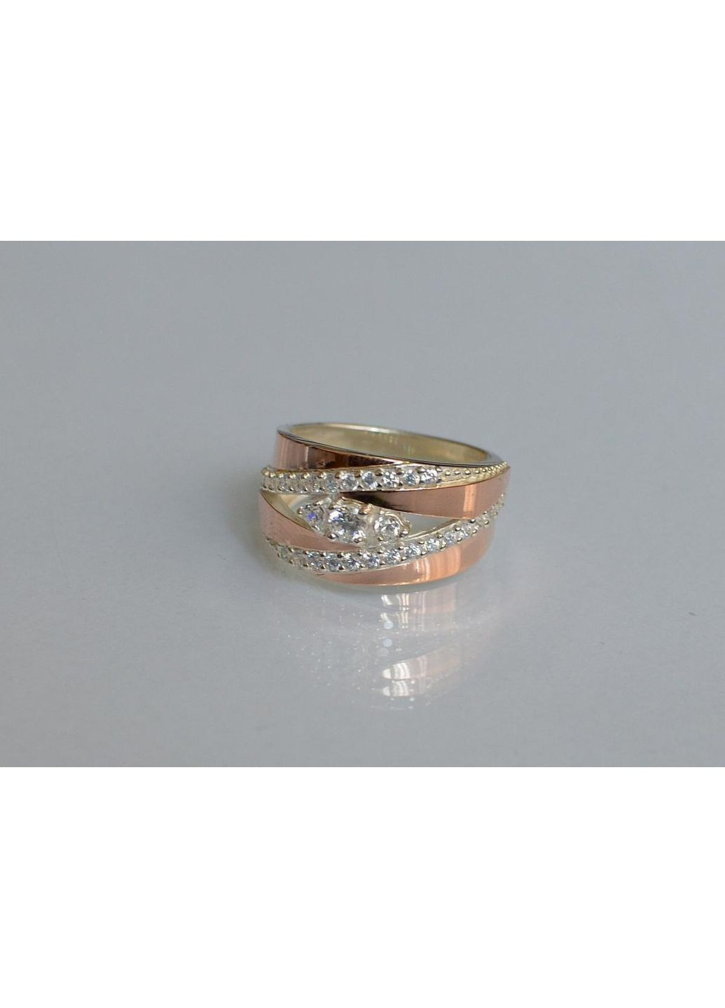 Серебряная кольца с золотыми вставками Silver Style (367112046)