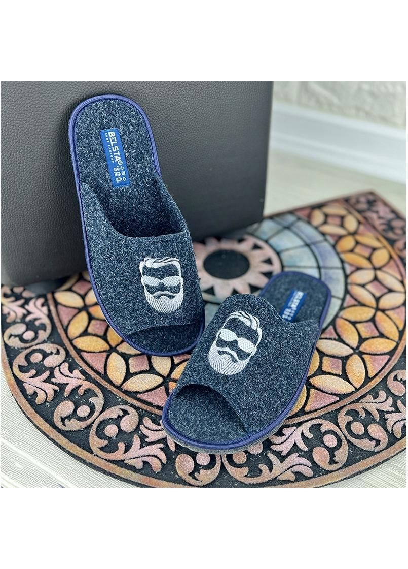 Синие чоловiчi кiмнатнi тапочки белста vs-00220-2 синi No Brand
