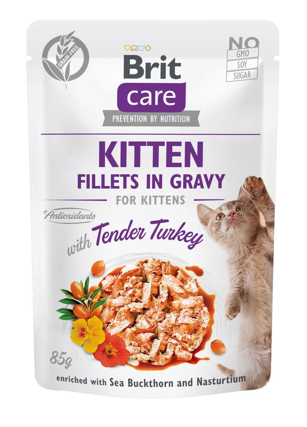 Консервированный корм Kitten Fillets In Gravy with Tender Turkey 85 г (100531/0532) Brit Care (279572873)