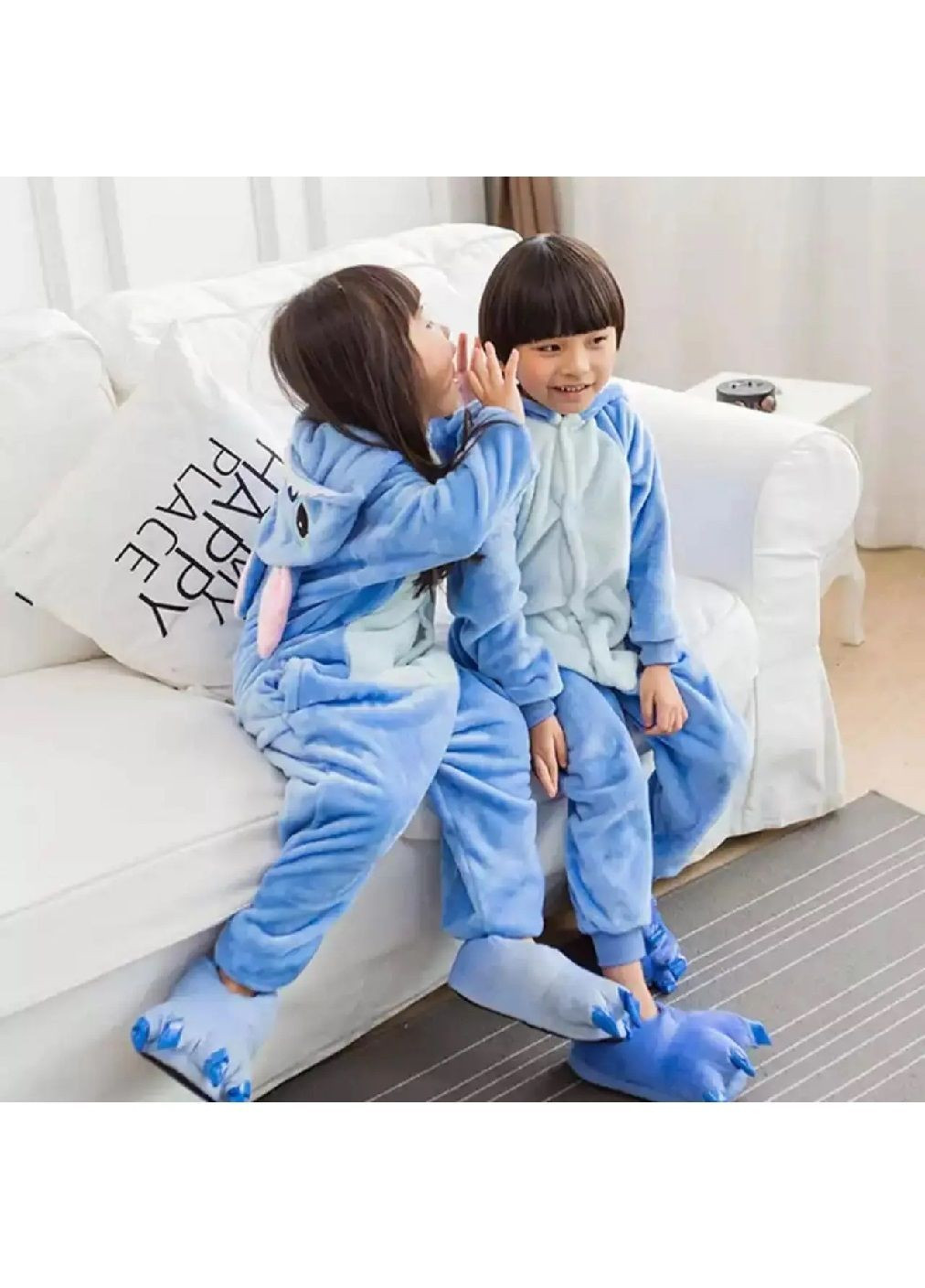 Детская пижама кигуруми костюм с застежками кнопками капюшоном для детей размер 140 рост до 140 см (481563-Prob) Стич Unbranded (363009573)