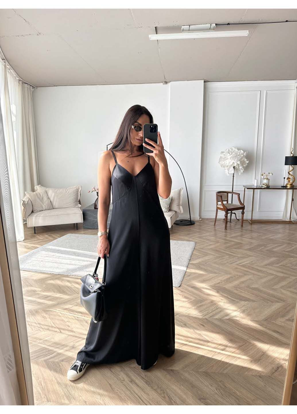 Комбинезон Peony чёрный шелк