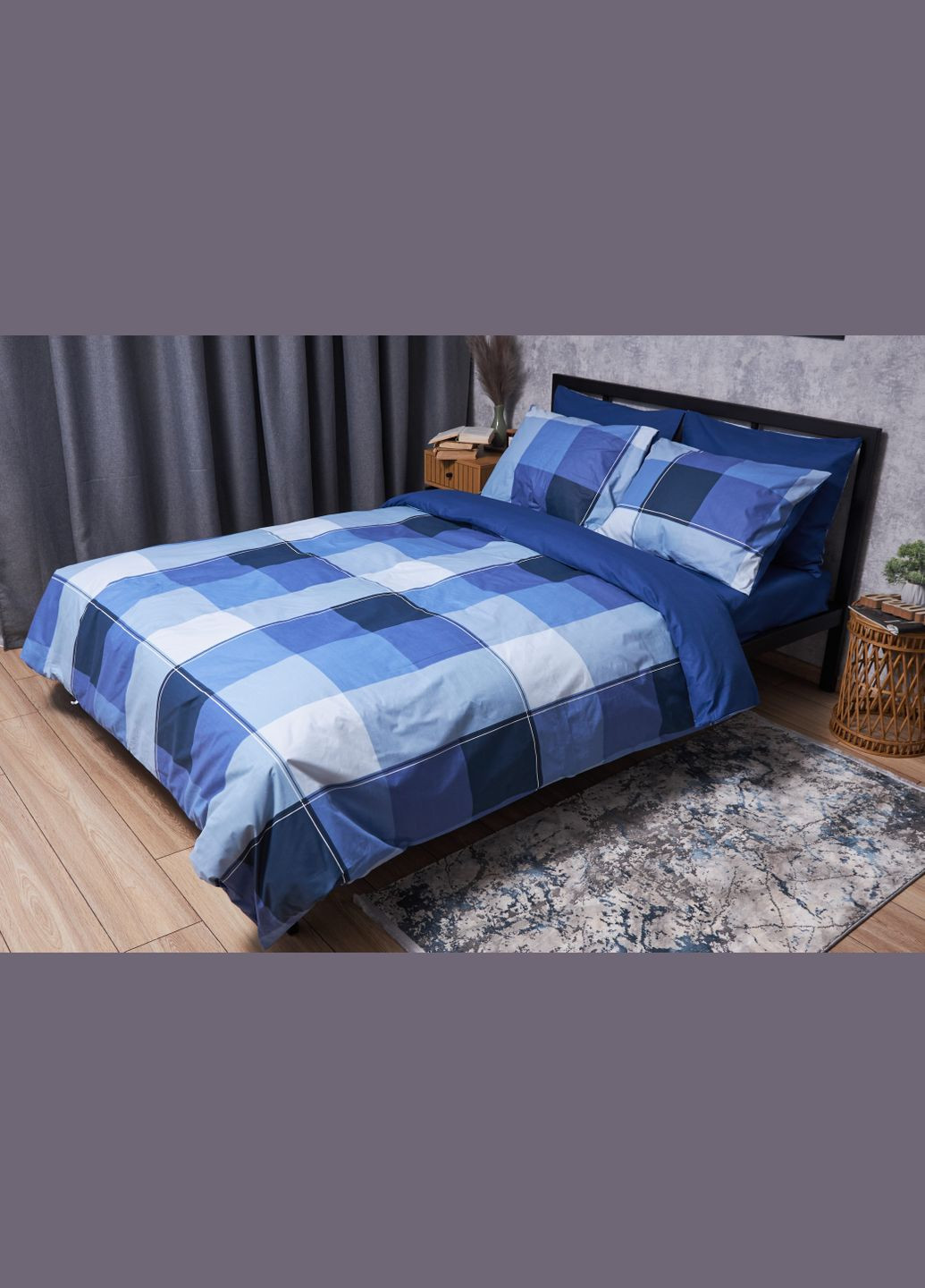 Комплект постільної білизни Бязь Gold Люкс «» Сімейні 160х220х2 наволочки 2х70х70 (MS-820004897) Moon&Star Finland Blue (293147777)