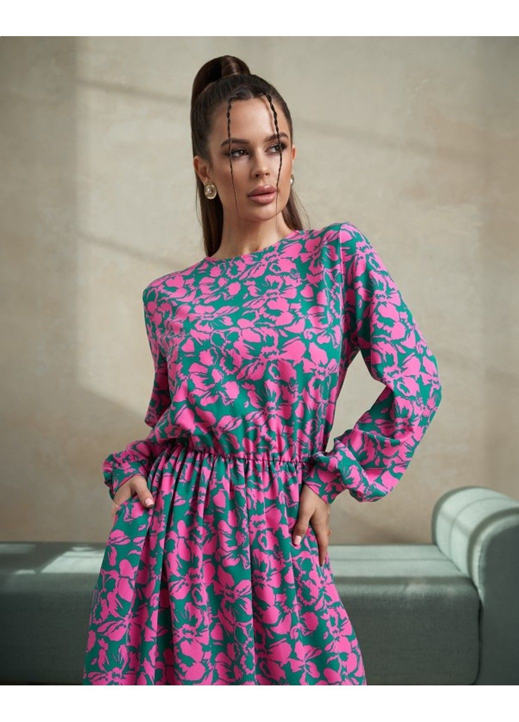 Зеленое повседневный платье 14475 xxl зеленый ISSA PLUS