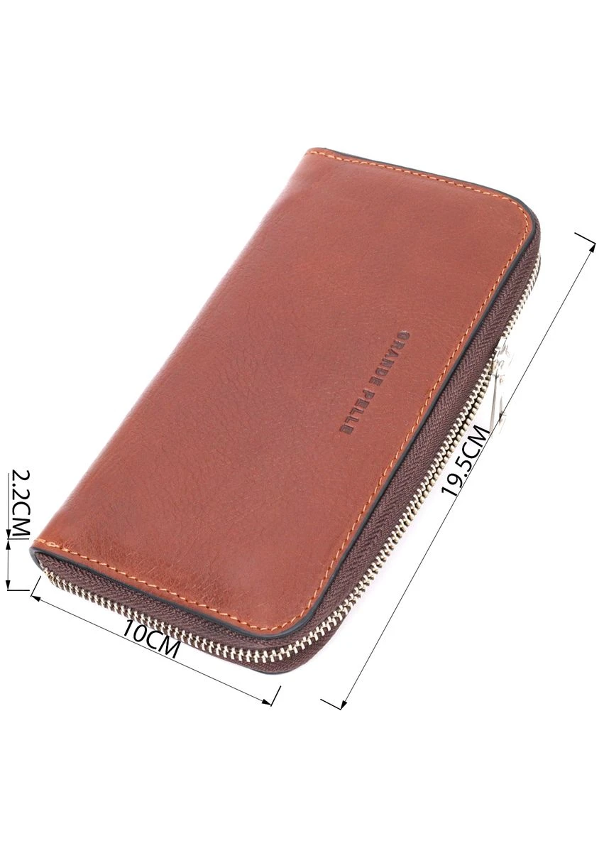 Удобный кошелек-клатч на молнии из натуральной кожи 11659 Grande Pelle (394617280)