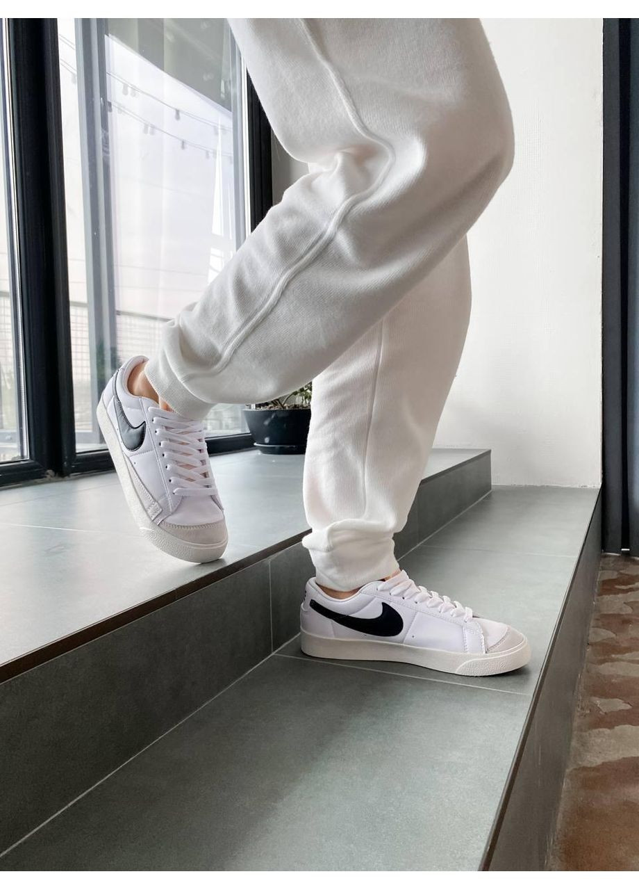 Черные демисезонные кроссовки мужские nike blazer 77 low 77 vintage white black 2 найк блейзер No Brand