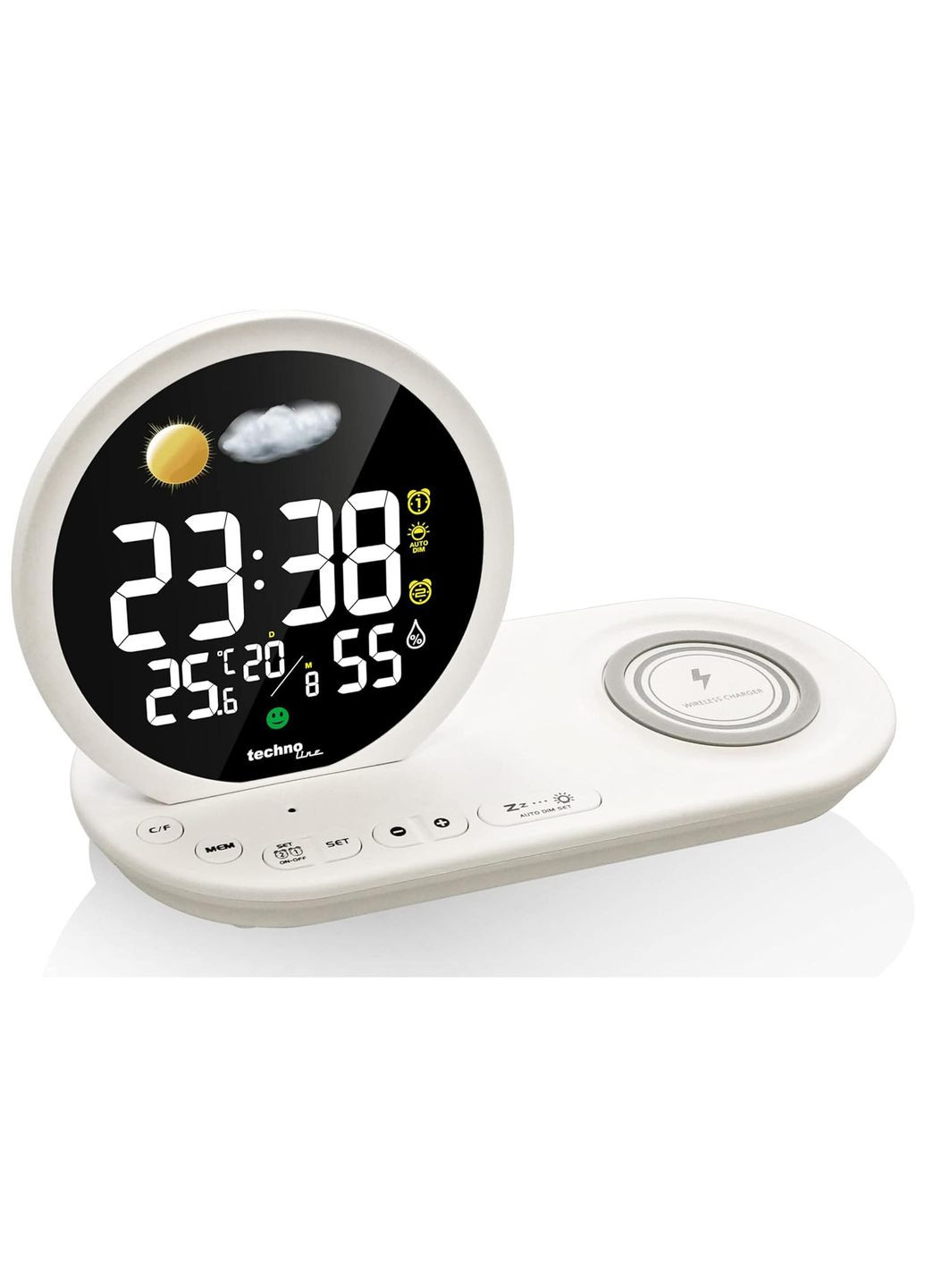 Годинник настільний WT427 Wireless Mobile Charging White (WT427) Technoline (315937220)