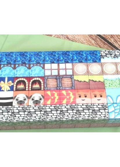 Магнитный конструктор 200 блоков кубики на магнитах Майнкрафт Замок с террасой Minecraft (370776275)