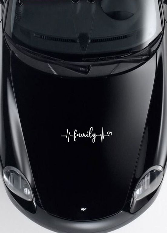 Наклейка (Наліпка) на авто машину Кардіограма Сім'я Family 40х12 см No Brand (364964185)