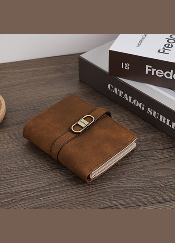 Жіночий гаманець PT23-2087 Brown клатч із пряжкою повсякденний складаний маленький 5 шт. Prettyzys (352012498)