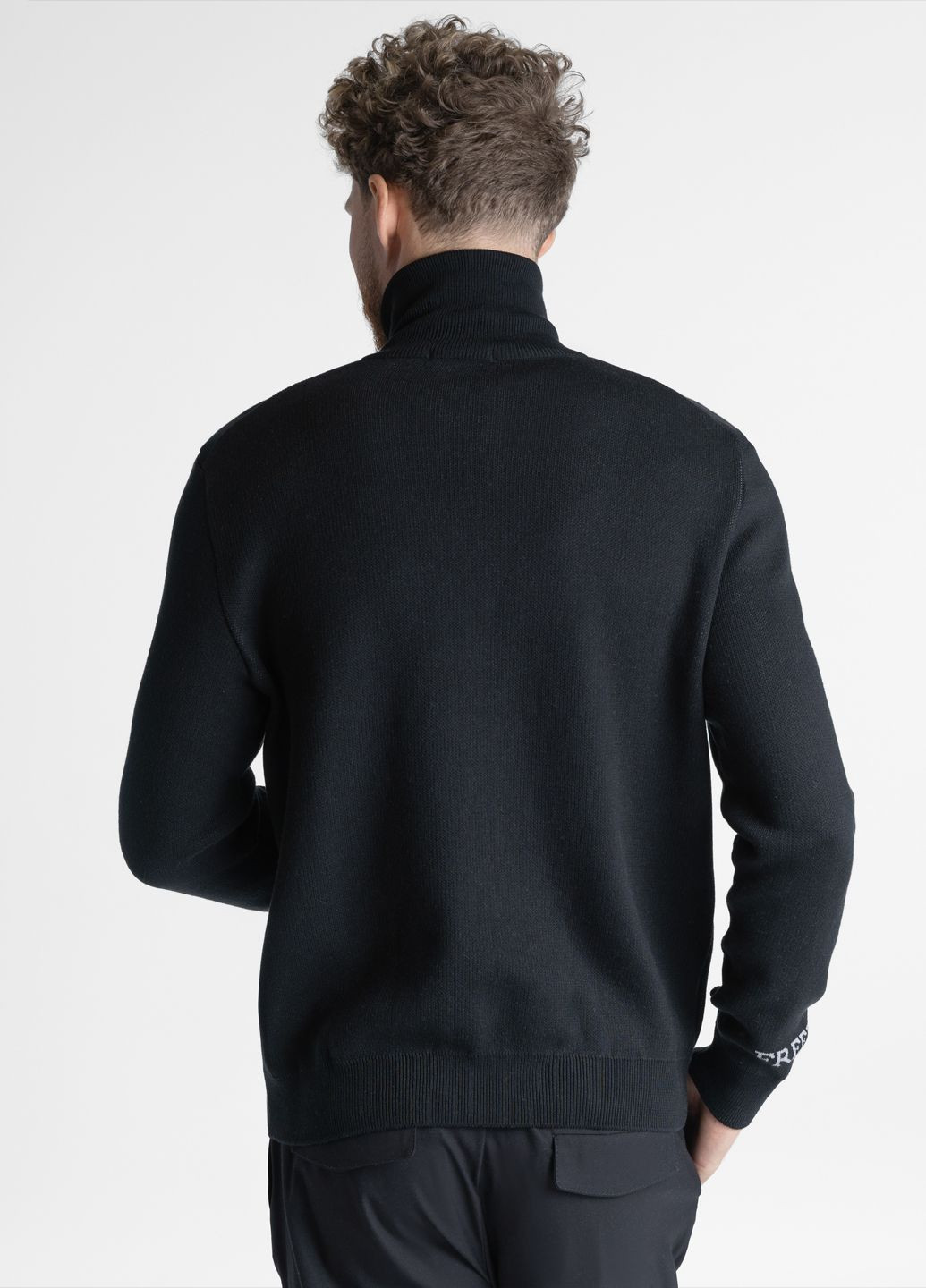 Черный демисезонный свитер мужской freedom черный Arber Zipper-Neck N-AVT-74