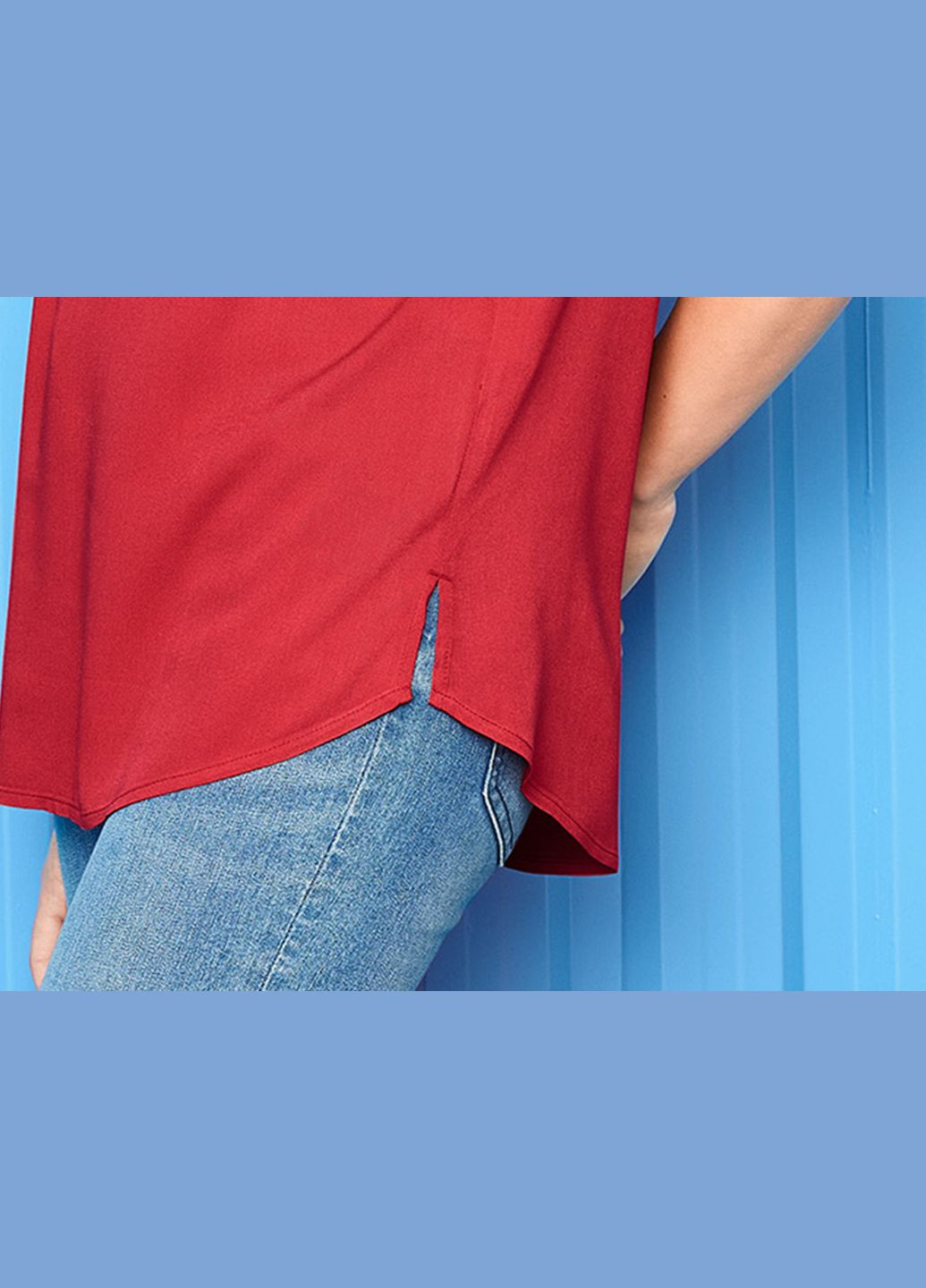 Красная блузка из вискозы для женщины lenzing ecovero 435696 36(s) Esmara