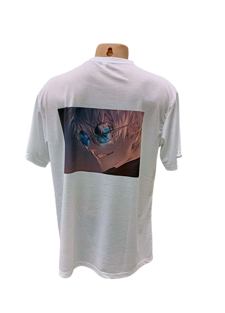 Белая футболка сатору годжо satoru gojo магическая битва дзюдзюцу кайсен оверсайз двустороння No Brand