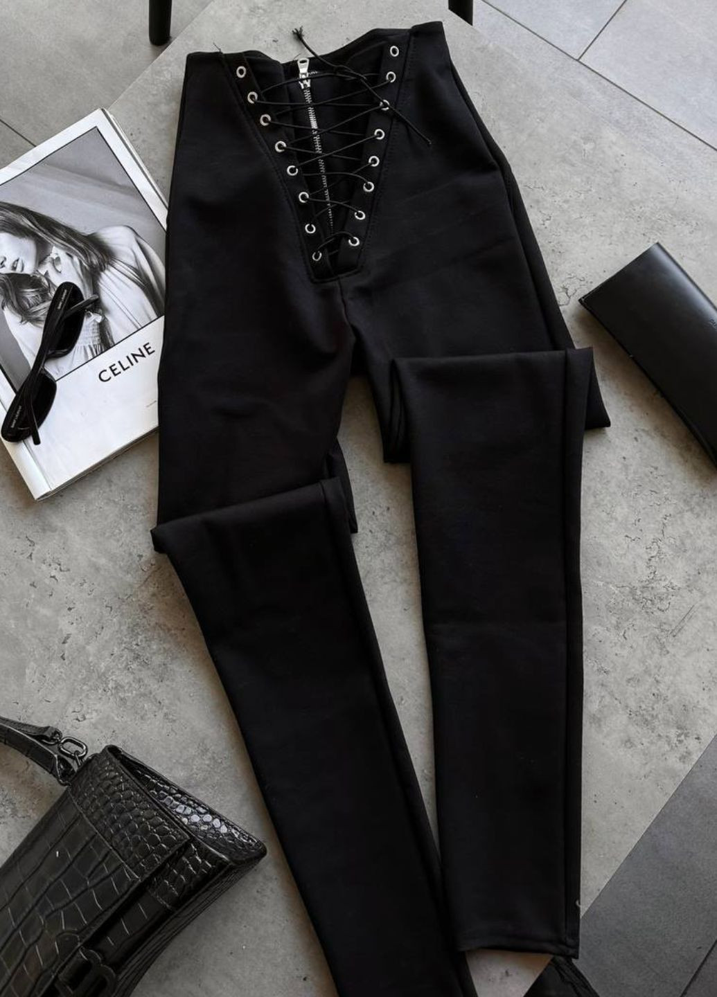 Лосини високої посадки на блискавці зі шнурівкою Україна (322760666)