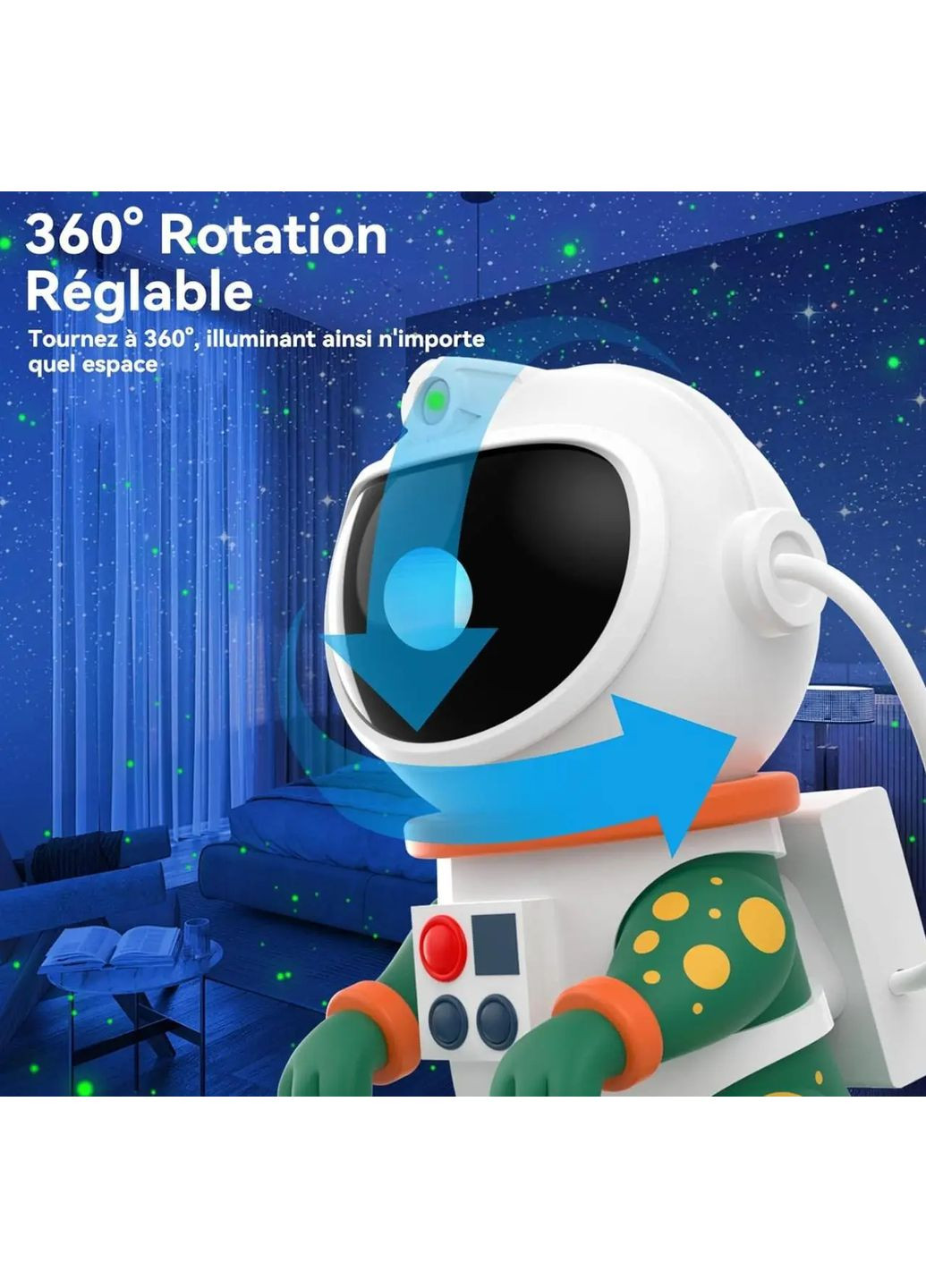 Космонавт - динозаврик 076 нічник - проектор зоряного неба Dinosaur Astronaut Space Fun Game (369979996)