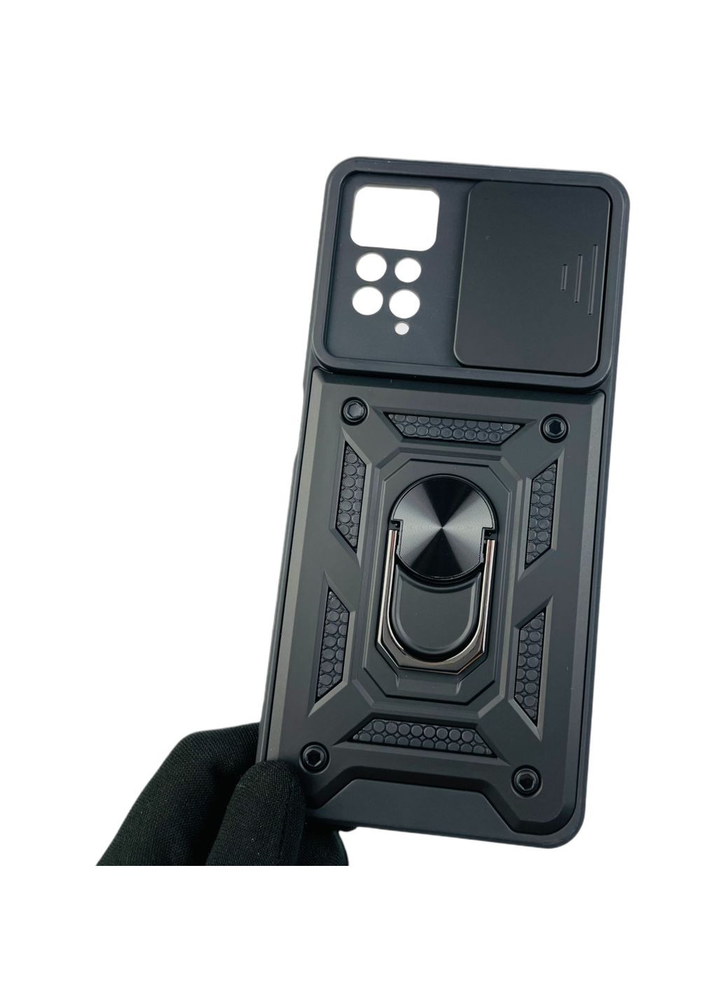 Чохол для Redmi Note 12 Pro 4G броньований з кільцем зі шторкою на сяомі редмі нот 12 про 4г чорний rg1 Xiaomi (366023243)