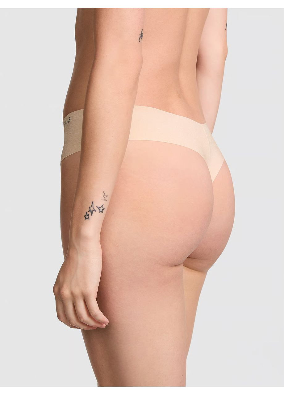 Бежевий демісезонний жіночі трусики-стрінги безшовні світло бежевіі, розмір s No Brand
