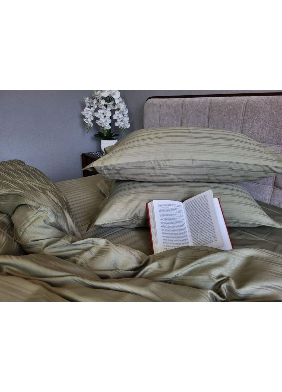 Постельное белье с резинкой Мульти страйп сатин, PREMIUM Семейный размер, наволочки 50/70 No Brand (363191293)