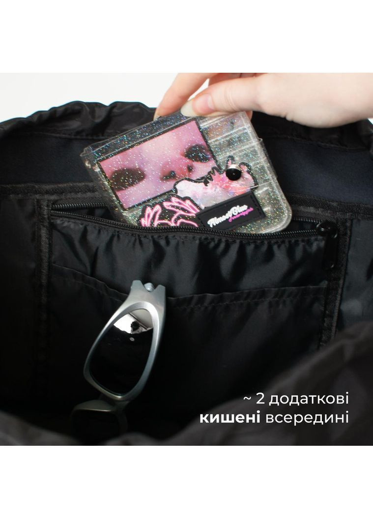 Чорна сумка-месенджер на магніт містка торба як мішок класичний практичний стиль водостійкий casual шопер для спорту молодіжна No Brand (368717662)