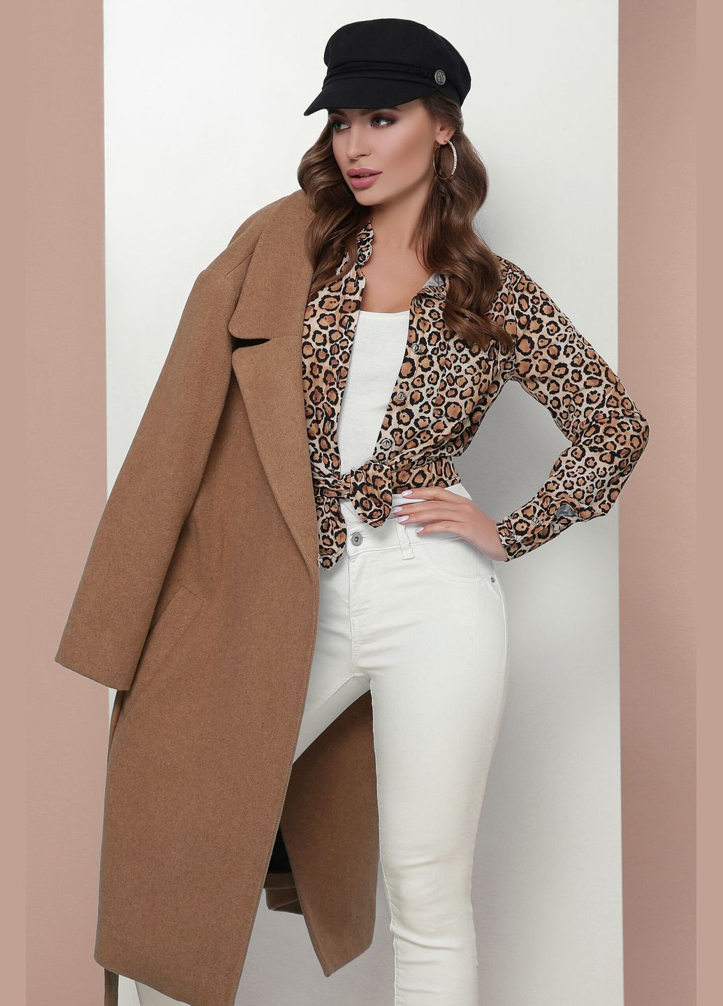 Бежева жіночу блуза з довгим рукавом з тканини супер софт (-bluza-1810) MarSe