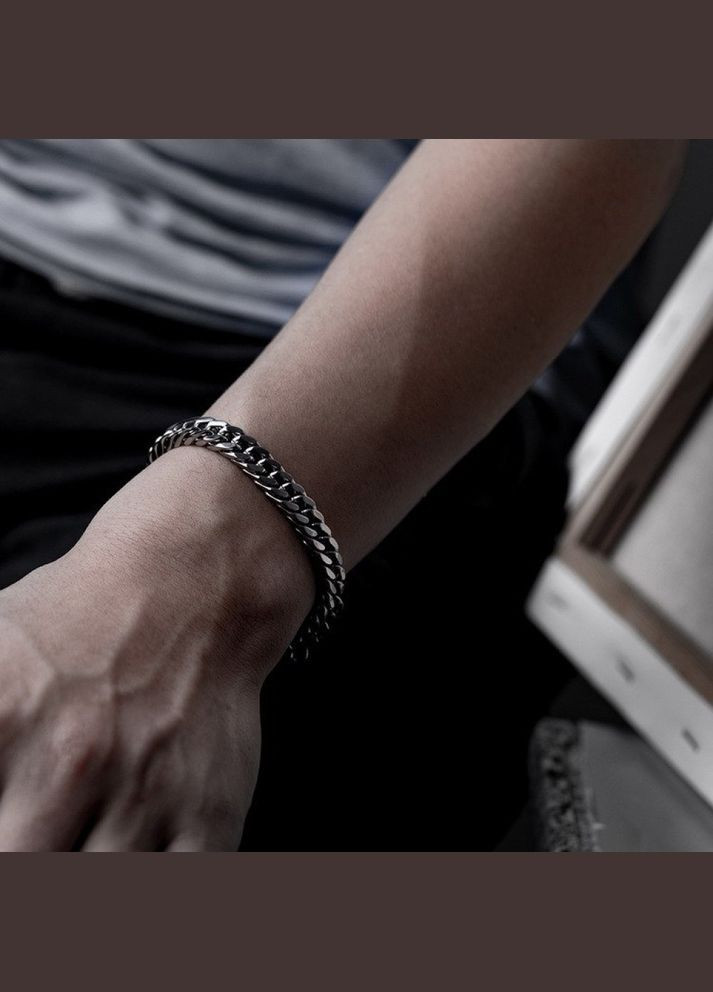 Чоловічий срібний браслет сталевий, чоловічий ланцюжок на руку No Brand (328048513)