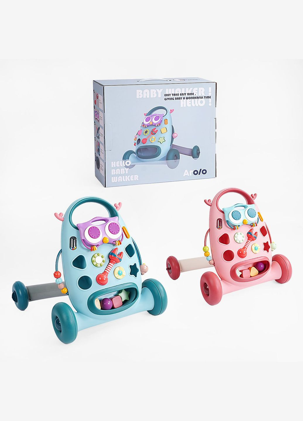 Каталка-Ходунки K 5 (6) 2 види, музика, підсвічування, сортрер, пальчикові ігри, брязкальця, в коробці No Brand (324618507)