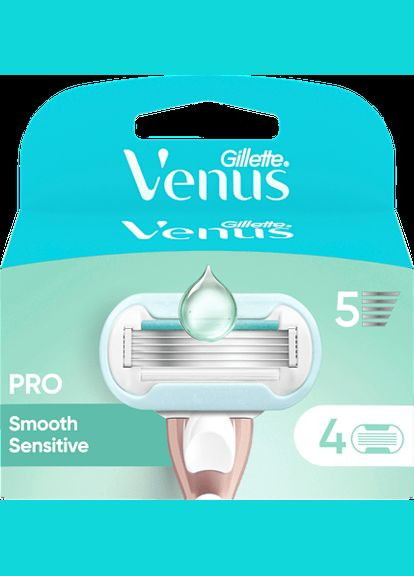 Картриджі змінні для гоління жіночі Gillette Pro Smooth Sensitive 4 шт Venus (325476561)