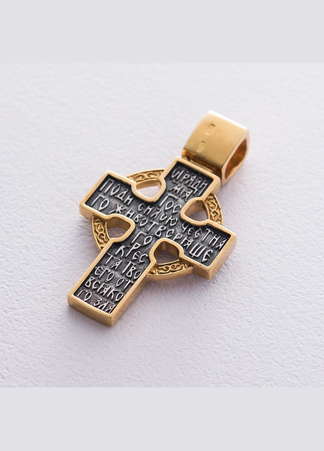 Серебряный крест Распятие с позолотой 132397 Oniks (267501178)